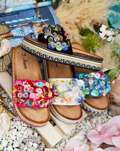 Royalfashion Tongs Loassa à strass pour femme