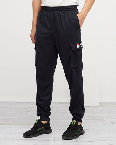 Pantalon de survêtement homme bleu marine avec poches - Vêtements