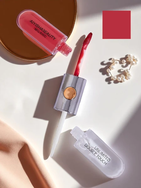 Rouge à lèvres et gloss transparent 2-en-1 Cerise Mocha