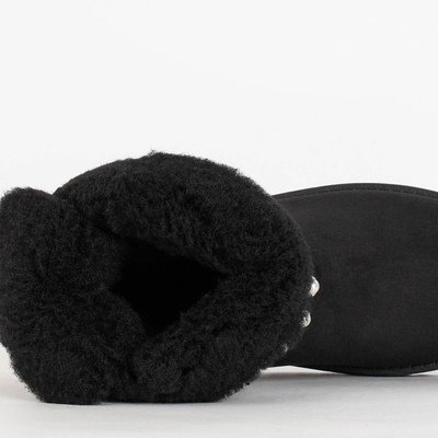 Bottes de neige femme noires à ruban Himini - Chaussures