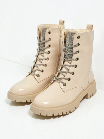 Bottines vernies à lacets pour femmes Fjorra