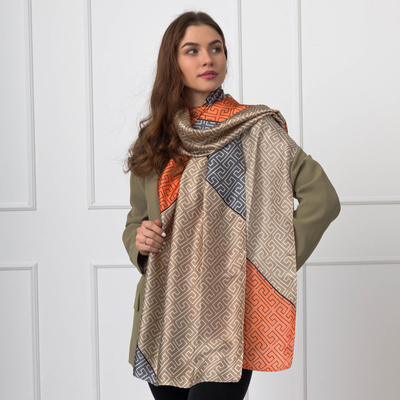 Echarpe femme motifs orange - Accessoires