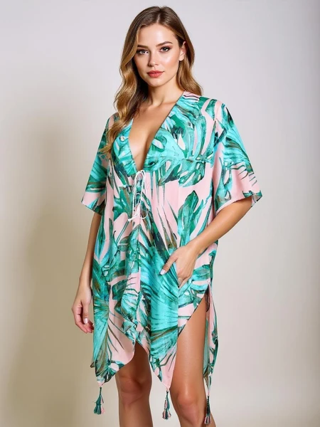 Paréo Cleandra - Robe de plage multicolore Royalfashion, col en V