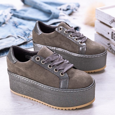 Creepers à plateforme grise Anime - Footwear