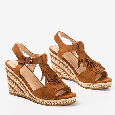 Sandales femme marron à franges Odina - Chaussures 1