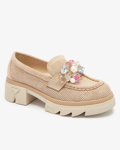 Mocassins ajourés marron clair pour femme Peloga- Footwear