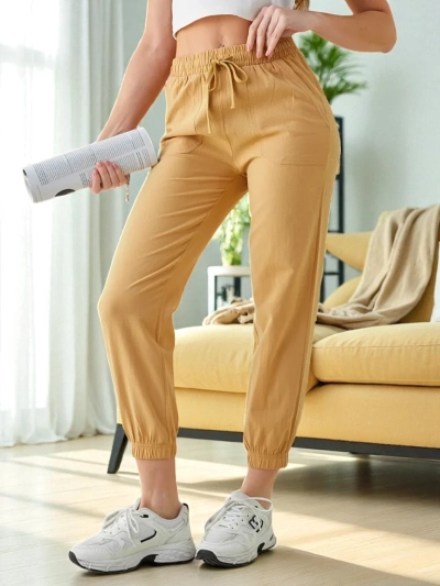 Pantaloni Elegante Dorico Camel - Pantalon Longue Tendance