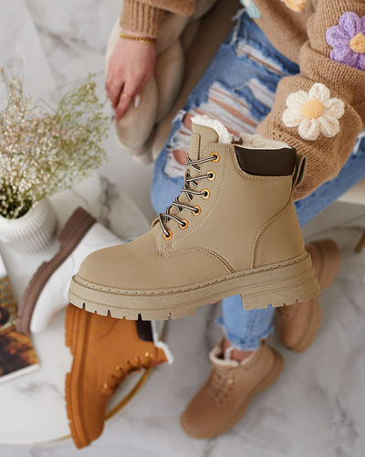 Royalfashion Bottes de trappeur isolées pour femme, gris-brun Radoras