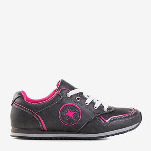 Chaussures de sport grises avec inserts roses Monti - Chaussures 1