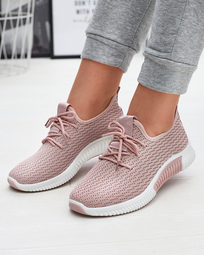 Rose chaussures de sport en tissu pour femmes Vobbu- Footwear