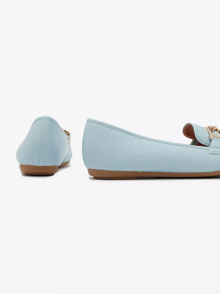 Mocassins pour femme en éco-cuir bleu avec embellissement Wiwet-Footwear