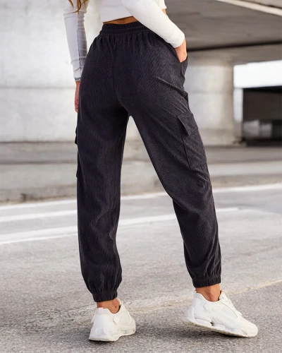 Royalfashion Pantalon côtelé pour femme