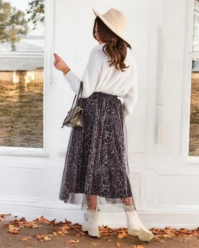 Jupe midi pour femme à motif Royalfashion avec tulle