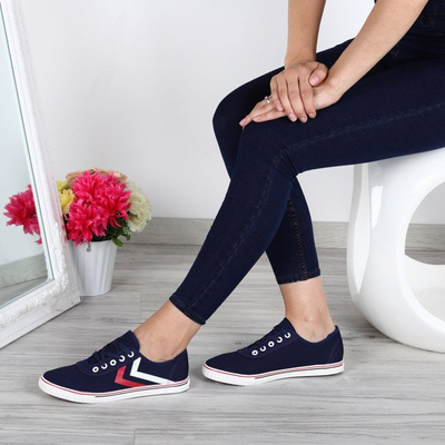 Granatowe, sportowe tenisówki Sunny- Obuwie