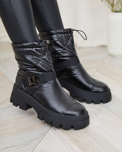 Royalfashion Bottes à enfiler pour femme bottes de neige a'la en noir Tyvone