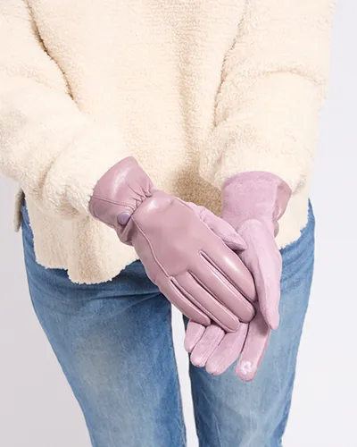 Royalfashion Gants en éco-cuir pour femmes
