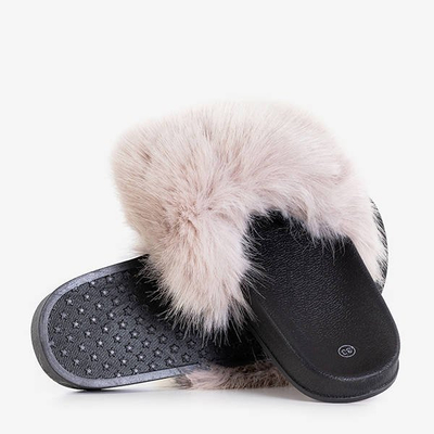 Babouche Nonni beige avec fourrure fille - Chaussures