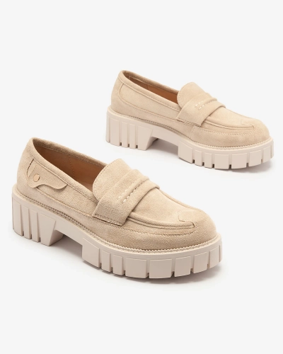 Eco suede beige mocassins pour femmes Siherta- Footwear