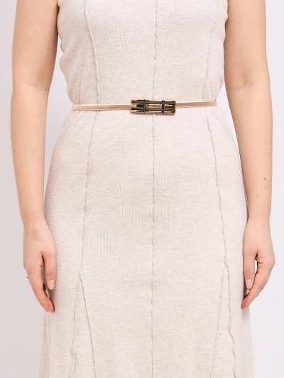 Ceinture Aurelia - Ceinture dorée en métal pour femme avec boucle géométrique Latina