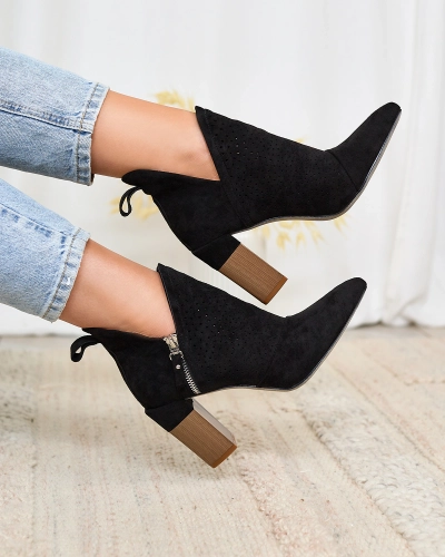 Royalfashion Bottes à talons hauts pour femmes, noires Swerros