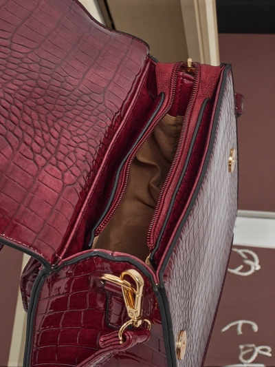 Petit sac à main verni pour femme en cuir écologique Veluna