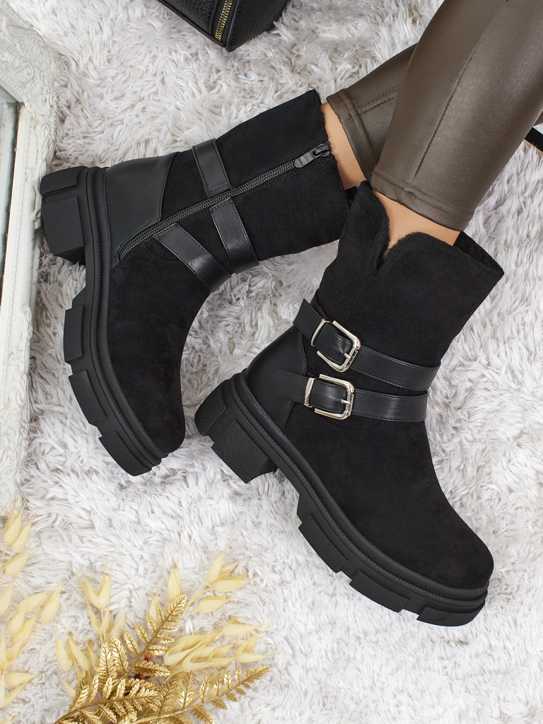 Bottines hautes pour femmes en éco-daim Callire