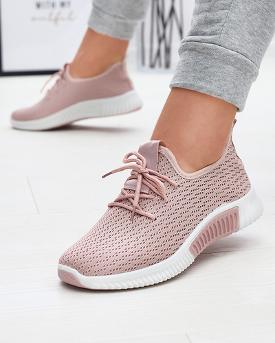 Rose chaussures de sport en tissu pour femmes Vobbu- Footwear