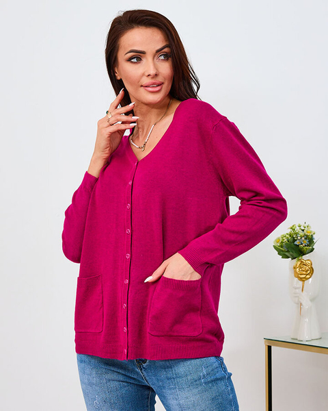 Royalfashion Cardigan rose foncé avec poches