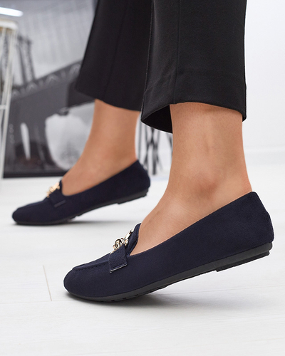 Mocassins en éco-daim bleu marine Brussi - Footwear