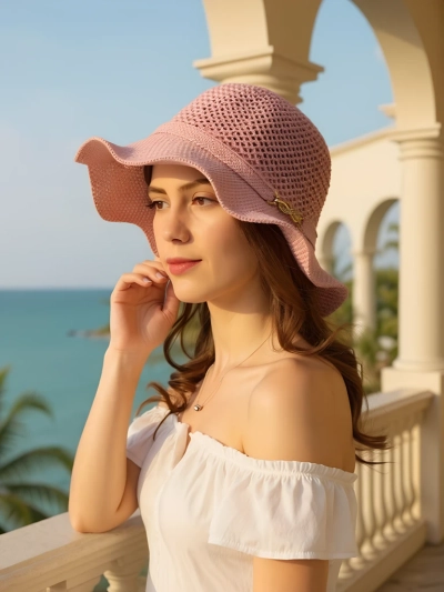 Royalfashion Chapeau femme à bord ondulé Wave Breeze