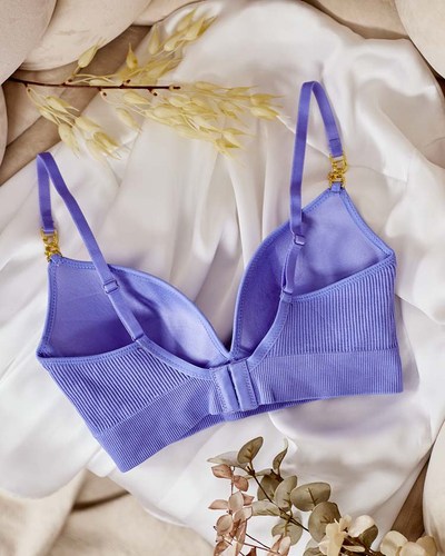 Royalfashion Soutien-gorge côtelé pour femme avec bretelles décoratives