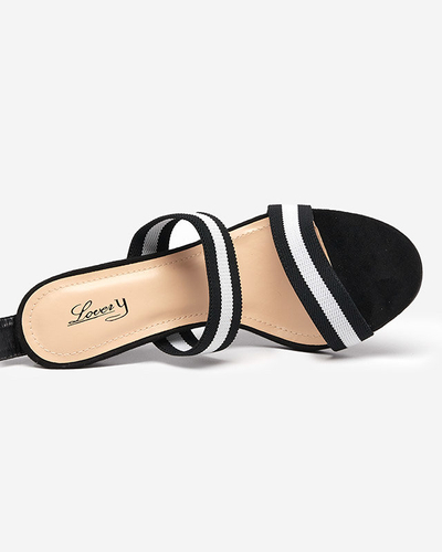 OUTLET Sandales noires pour femme à talon haut Miso-Shoes