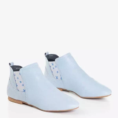 OUTLET Bottines en cuir pour femmes bleu clair de Heidi - Chaussures