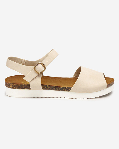 OUTLET Sandales plates beiges femme Astreas - Chaussures
