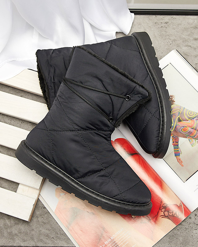 Bottes noires pour femmes a'la bottes de neige Amirfu- Footwear