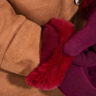 Gants femme bordeaux avec une finition douce - Accessoires