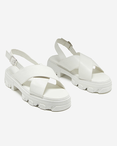 OUTLET Sandales blanches pour femme sur semelle épaisse de Denidas - Footwear