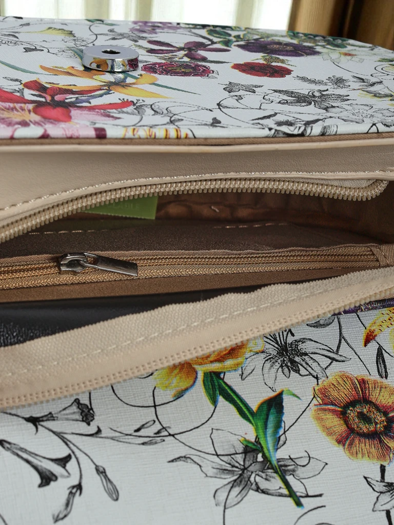 Royalfashion Petit sac à main pour femme en cuir écologique à fleurs Ori Elle