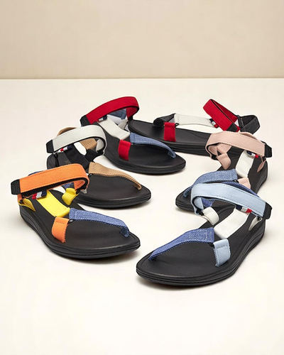Sandales pour femme en tissu rouge Ojo- Footwear