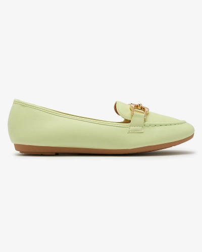 Mocassins pour femme en éco-cuir vert avec embellissement Wiwet-Footwear