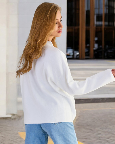 Royalfashion Pull fin pour femme avec décorations sur les épaules