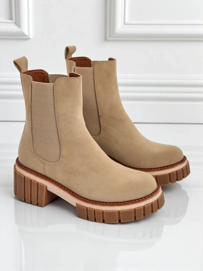 Bottines à talon bloc en nubuck écologique Amber Walk