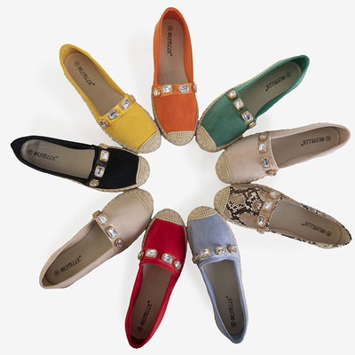 Espadrilles vertes pour femmes avec cristaux Fenenna - Chaussures
