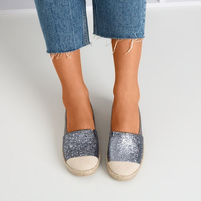 Espadrilles Akila grises avec brocart - Chaussures 1