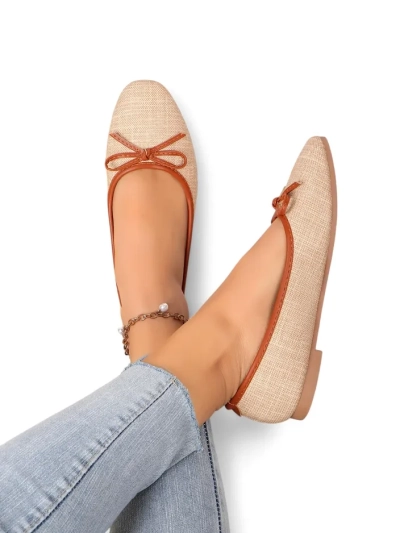 Royalfashion Ballerines pour femmes avec paillettes et un nœud Aramie