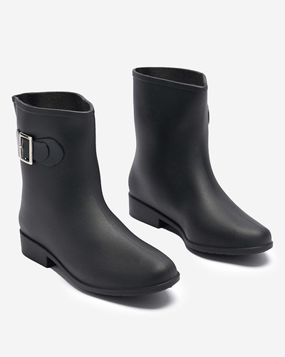 Bottes de pluie mates pour femmes avec boucle noire Falloci- Footwear