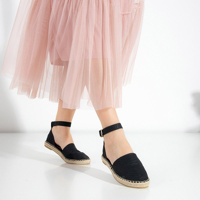 Sandales noires pour femmes avec gaufrage animal Domiel - Footwear