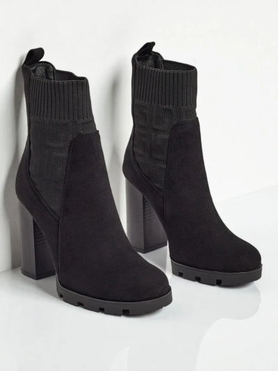 Bottines femme en daim écologique à talon Vansoria