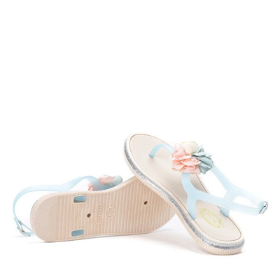 Sandales bleues avec fleur décorative Tatia - Chaussures 1