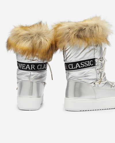 Bottes de neige laquées argentées pour femme Fursav - Footwear